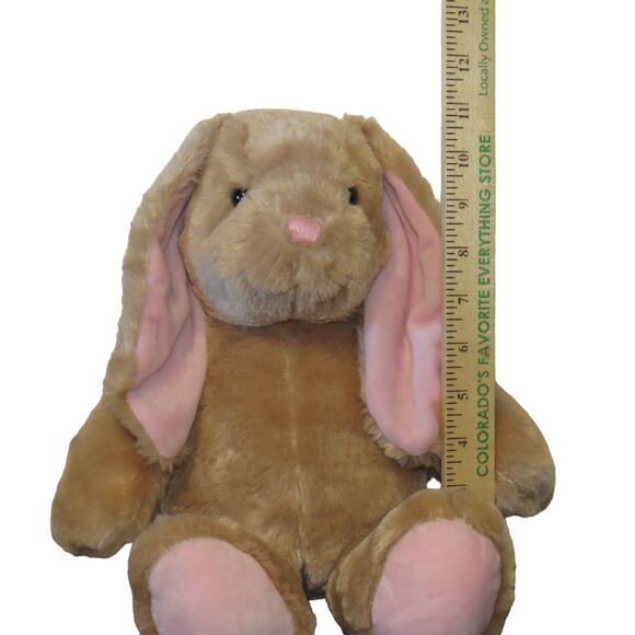 BABW Plush Light Brown Bunny, Floppy Pink Ears & Paws Stuffed Animal Soft Toy - Picture 14 of 16